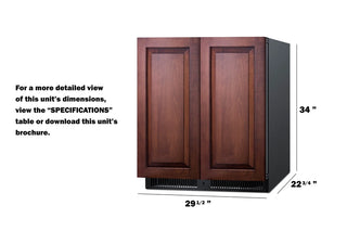 Summit FFRF3070BPNR 30" Wide 5.1 cu.ft. Built-In Undercounter Refrigerator-Freezer, Panel-Ready