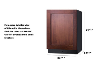 Summit FFRF5IMPNRLHD 24" Wide 3.2 cu.ft. Built-In Undercounter Refrigerator-Freezer with Icemaker 