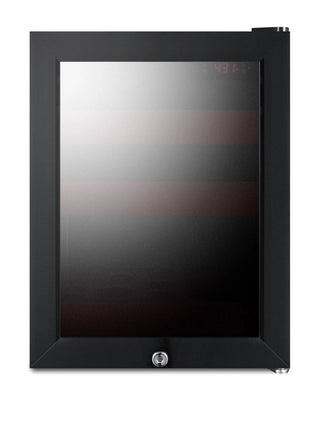 Summit LX114LRT1 BeautiFridge 14" Compact Cosmetics Cooler with Mirror-Tinted Glass Door, Glossy Ruby Shelving