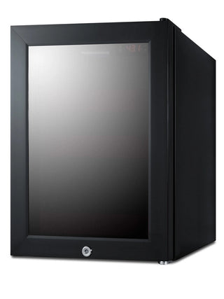 Summit LX114LRT1 BeautiFridge 14" Compact Cosmetics Cooler with Mirror-Tinted Glass Door, Glossy Ruby Shelving