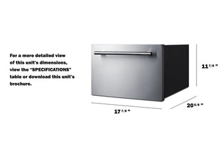 Summit LX1D BeautiFridge 18" Wide Built-In Cosmetics Refrigerated Drawer, Stainless Steel, 0.8 cu.ft.  