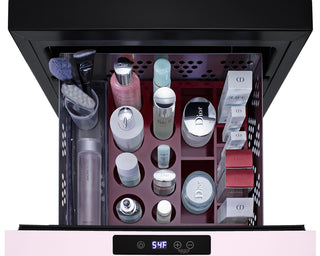 Summit LX1DP BeautiFridge 18" Wide Built-In Cosmetics Refrigerated Drawer, Blush Pink, 0.8 cu.ft. 