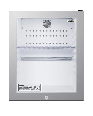 Summit MB13GLSS 16" Wide Compact Glass Door Minibar Refrigerator, 0.9 cu.ft., Black 
