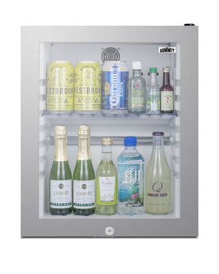 Summit MB13GLSSLHD 16" Wide Compact Glass Door Minibar Refrigerator, Left Hand Door, 0.9 cu.ft. 