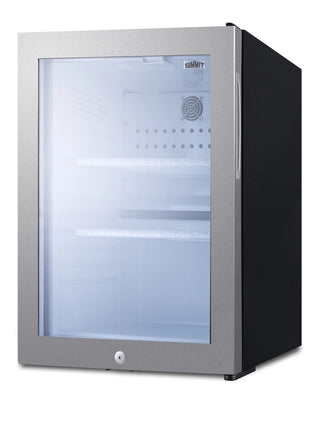 Summit MB27GLSS 16" Wide Compact Glass Door Minibar Refrigerator, 1.2 cu.ft.
