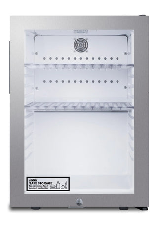 Summit MB27GLSS 16" Wide Compact Glass Door Minibar Refrigerator, 1.2 cu.ft.