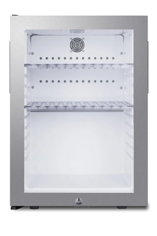 Summit MB27GLSSLHD 16" Wide Compact Glass Door Minibar Refrigerator, Left Hand Door, 1.2 cu.ft.