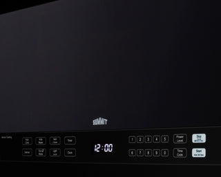 Summit MHOTR242B control panel and digital clock display, close-up