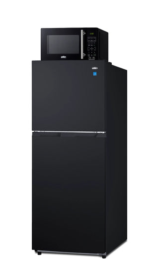 Summit MRF1087BALHD 24" Wide Microwave and Refrigerator-Freezer Combination with Allocator, 10.1 cu.ft., Black