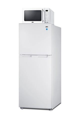Summit MRF1088WA 24" Wide Microwave and Refrigerator-Freezer Combination with Allocator, White, 10.1 cu.ft.