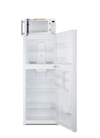 Summit MRF1088WA 24" Wide Microwave and Refrigerator-Freezer Combination with Allocator, White, 10.1 cu.ft.
