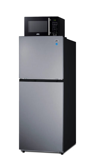 Summit MRF1089PLA 24" Wide Microwave and Refrigerator-Freezer Combination with Allocator, Stainless Steel