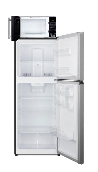 Summit MRF1089PLA 24" Wide Microwave and Refrigerator-Freezer Combination with Allocator, Stainless Steel