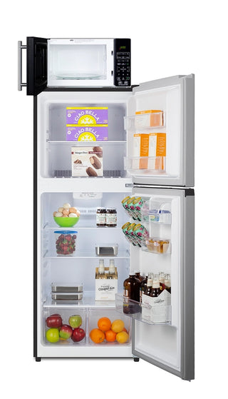 Summit MRF1089PLA 24" Wide Microwave and Refrigerator-Freezer Combination with Allocator, Stainless Steel