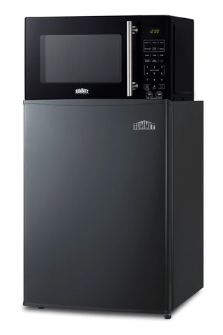 Summit MRF29KA 19" Wide Microwave and Refrigerator Combination with Allocator, Black, 2.4 cu.ft.