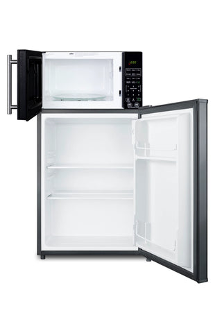 Summit MRF29KA 19" Wide Microwave and Refrigerator Combination with Allocator, Black, 2.4 cu.ft.