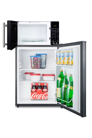 Summit MRF29KA 19" Wide Microwave and Refrigerator Combination with Allocator, Black, 2.4 cu.ft.