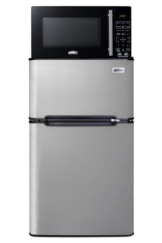 Summit MRF34BSSA 19" Wide Microwave and Refrigerator-Freezer Combination with Allocator, 3.2 cu.ft. 