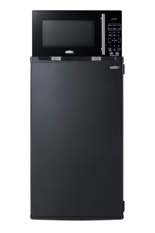 Summit MRF43BA 19" Wide Microwave and Refrigerator-Freezer Combination with Allocator, Black, 3.0 cu.ft.