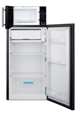 Summit MRF43BA 19" Wide Microwave and Refrigerator-Freezer Combination with Allocator, Black, 3.0 cu.ft.