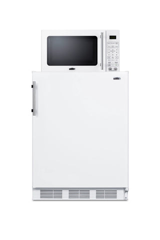 Summit MRF661WA 24" Wide Microwave and Refrigerator-Freezer Combination with Allocator, White, 5.04 cu.ft.
