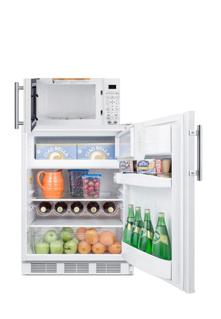 Summit MRF661WA 24" Wide Microwave and Refrigerator-Freezer Combination with Allocator, White, 5.04 cu.ft.