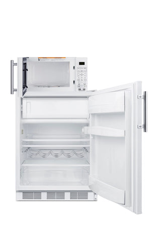 Summit MRF661WA 24" Wide Microwave and Refrigerator-Freezer Combination with Allocator, White, 5.04 cu.ft.