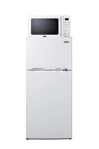 Summit MRF712WA 19" Wide Microwave and Refrigerator-Freezer Combination with Allocator, White, 4.3 cu.ft.