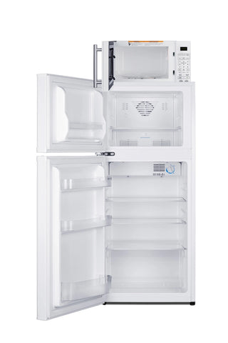 Summit MRF712WALHD 19" Wide Microwave and Refrigerator-Freezer Combination with Allocator, Left Hand Door, 4.3 cu.ft. 