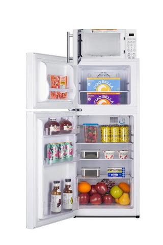Summit MRF712WALHD 19" Wide Microwave and Refrigerator-Freezer Combination with Allocator, Left Hand Door, 4.3 cu.ft. 