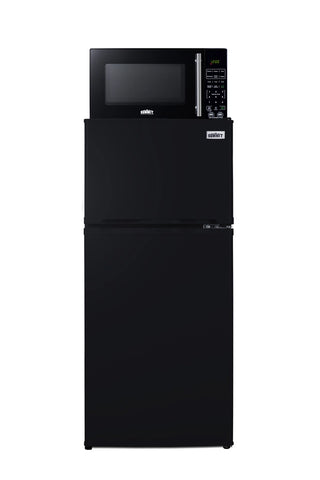 Summit MRF713BA 19" Wide Microwave and Refrigerator-Freezer Combination with Allocator, Black, 4.3 cu.ft.