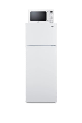 Summit MRF962A 19" Wide Microwave and Refrigerator-Freezer Combination with Allocator, White, 7.1 cu.ft. 