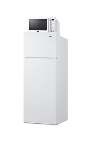 Summit MRF962A 19" Wide Microwave and Refrigerator-Freezer Combination with Allocator, White, 7.1 cu.ft. 