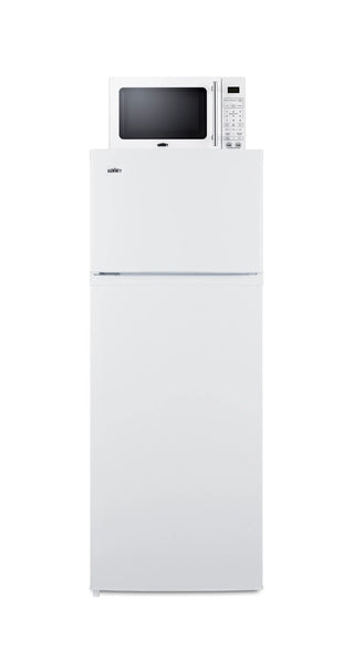 Summit MRF962ALHD 19" Wide Microwave and Refrigerator-Freezer Combination with Allocator, White, 7.1 cu.ft., Left Hand Door