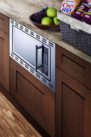 Summit OTR24 24" Wide Built-In Microwave Oven with Trim Kit, 900 Watts,115 V AC-60 Hz