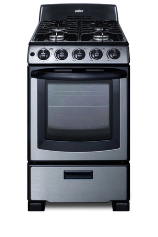 Summit PRO201SS 20" Wide Gas Range in Stainless Steel