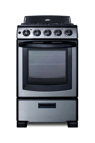Summit PRO201SS 20" Wide Gas Range in Stainless Steel
