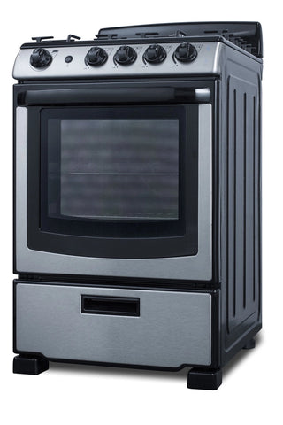 Summit PRO247SS 24" Wide Gas Range in Stainless Steel