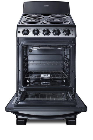 Summit PROEL20SS 20" Wide Electric Coil Range in Stainless Steel, 4 Burner Range