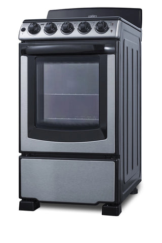 Summit PROEL20SS 20" Wide Electric Coil Range in Stainless Steel, 4 Burner Range