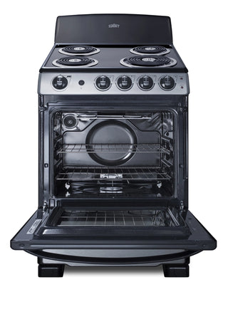 Summit PROEL24SS 24" Wide Electric Coil Range in Stainless Steel, 4 Burner Range