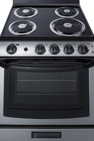 Summit PROEL24SS 24" Wide Electric Coil Range in Stainless Steel, 4 Burner Range