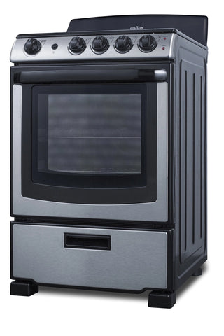 Summit PROEL24SS 24" Wide Electric Coil Range in Stainless Steel, 4 Burner Range