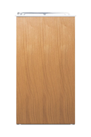 Summit QCSSF2OAK 21" Wide Coffee Station with Minibar and In-Room Safe in Light Oak