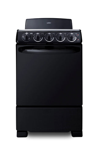 Summit RE2031B 20" Wide Electric Coil Range in Black, 4 Burner Range