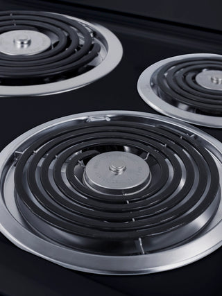 Summit RE2031B 20" Wide Electric Coil Range in Black, 4 Burner Range