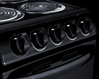 Summit RE2031B 20" Wide Electric Coil Range in Black, 4 Burner Range
