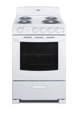 Summit RE2411W 24" Wide Freestanding Electric Coil Range in White