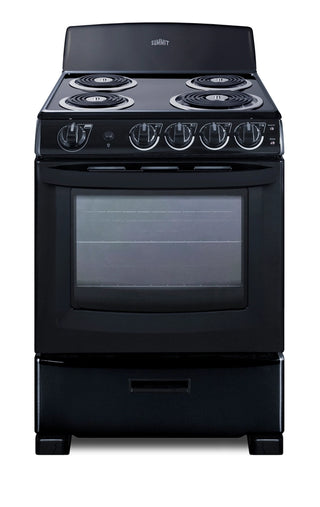 Summit RE2413B 24" Wide Freestanding Electric Coil Range in Black
