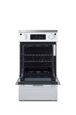 Summit REN20W2 20" Wide Induction Range Freestanding Slide-In, ENERGY STAR with Convection in White